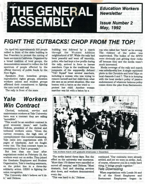 The General Assembly Education Workers Newsletter, 2 May 1992